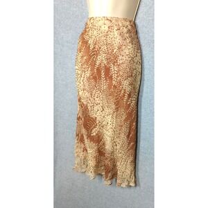 Vtg Ice Silk Slip Skirt XL 90s Lined Sequin Bead Accents Woodland Fairy Spirit